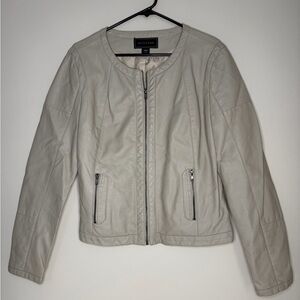 Metaphor Women's Cream Leather Jacket